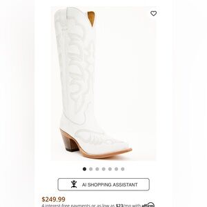 Shyanne white leather boots